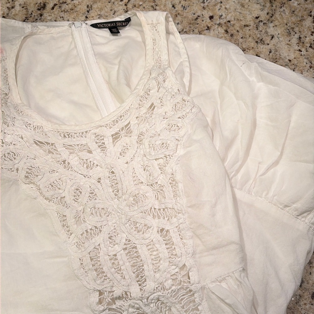 Vintage Victoria's Secret White Crochet Dreas - Picture 2 of 8
